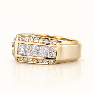 10.5 Carats The Versailles Bezel Set Radiant Cut (LGD) Diamond Ring in 14K Gold