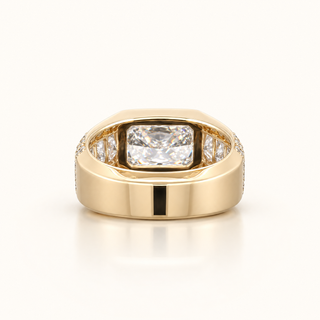 10.5 Carats The Versailles Bezel Set Radiant Cut (LGD) Diamond Ring in 14K Gold