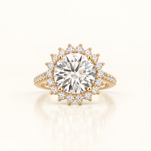 4 Carats The Crown Round Diamond (LGD) Ring in 14K Gold