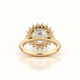 4 Carats The Crown Round Diamond (LGD) Ring in 14K Gold