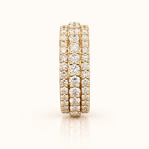6.27 Carats Trinity Round Diamond Ring with Triple-Row Brilliance in 10K Gold