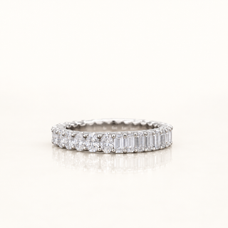3 Carats Half Oval-Half Eternity Diamond Ring in 14K Gold