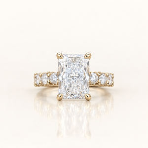6 Carats The Prestige Radiant Diamond (LGD) Ring with Flanking Brilliance in 14K Gold
