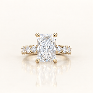 6 Carats The Prestige Radiant Diamond (LGD) Ring with Flanking Brilliance in 14K Gold
