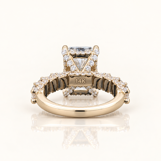 6 Carats The Prestige Radiant Diamond (LGD) Ring with Flanking Brilliance in 14K Gold