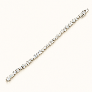 11.4 Carats Mixed Fancy-Cut Diamond Tennis Bracelet in 14K Gold