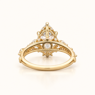 3.59 Carats Marquise Diamond (LGD) Statement Ring in 14K Gold