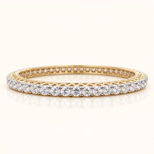 16 Carats Round Brilliant Cut Push-in Elegant Women's Bangle Made in 14kt Gold