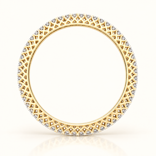 16 Carats Round Brilliant Cut Push-in Elegant Women's Bangle Made in 14kt Gold