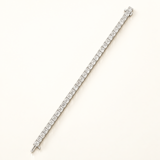 20 Carats Asscher Cut Lab Grown Diamond Tennis Bracelet - 14kt Gold