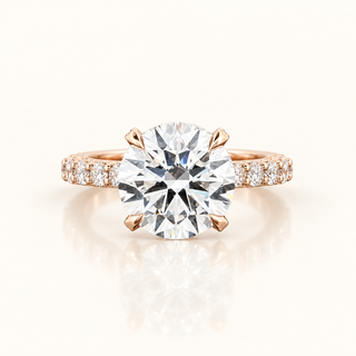 AURELIA – 6 Carat Round Brilliant Diamond Ring in 14K Rose Gold