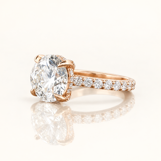 AURELIA – 6 Carat Round Brilliant Diamond Ring in 14K Rose Gold
