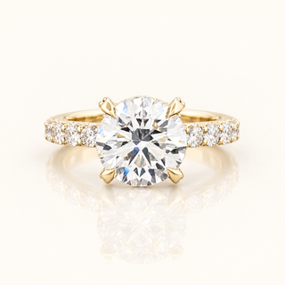 SERAPHINA – 4.5 Carat Round Brilliant Diamond Ring in 14K Yellow Gold