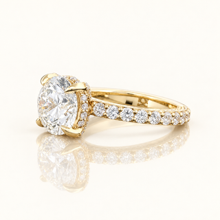 SERAPHINA – 4.5 Carat Round Brilliant Diamond Ring in 14K Yellow Gold