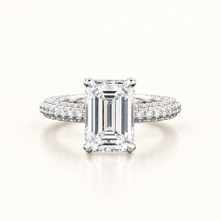 AMARA – 4 Carat Emerald Cut Diamond Ring in 14K White Gold