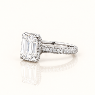 AMARA – 4 Carat Emerald Cut Diamond Ring in 14K White Gold