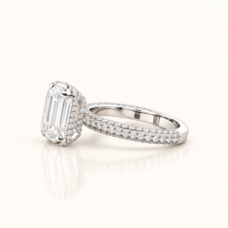 AMARA – 4 Carat Emerald Cut Diamond Ring in 14K White Gold