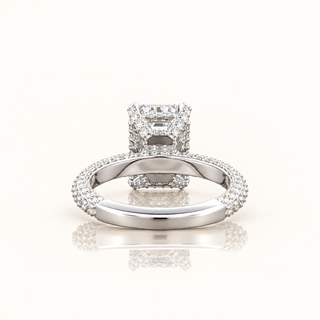 AMARA – 4 Carat Emerald Cut Diamond Ring in 14K White Gold