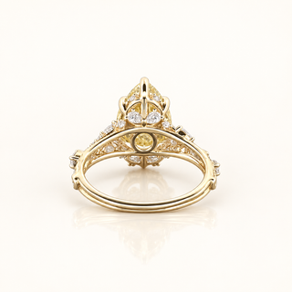 ELYSIAN – 5 Carat Pear Cut Yellow Diamond Ring in 14K Yellow Gold