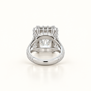OPHELIA – 7 Carat Emerald Cut Diamond Ring in 14K White Gold