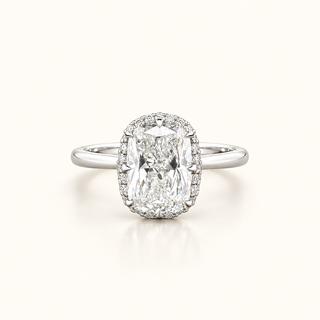 VALERIA – 3 Carat Cushion Cut Diamond Ring in 14K White Gold