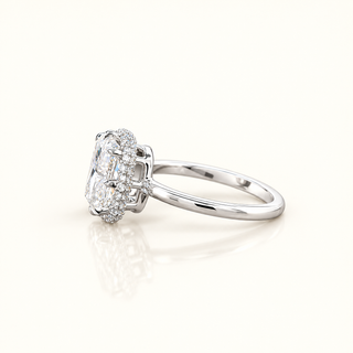 VALERIA – 3 Carat Cushion Cut Diamond Ring in 14K White Gold