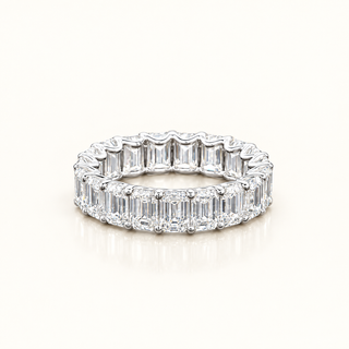 ISABELLA – 7 Carat Emerald Cut Diamond Eternity Ring in 14K White Gold