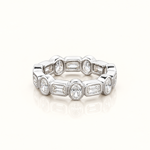 OCTAVIA — 2.11ct Emerald & Oval Lab-Grown Diamond Eternity Ring