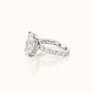 SERAPHINA – 6 Carat Cushion LGD Ring in 14K White Gold