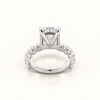 SERAPHINA – 6 Carat Cushion LGD Ring in 14K White Gold