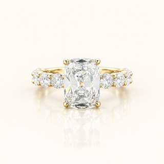 CELINE – 4.5 Carat Cushion LGD Ring in 14K Yellow Gold