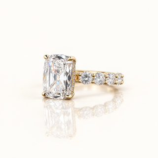 CELINE – 4.5 Carat Cushion LGD Ring in 14K Yellow Gold