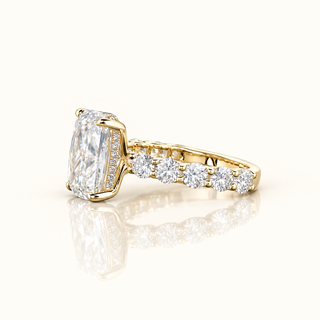 CELINE – 4.5 Carat Cushion LGD Ring in 14K Yellow Gold