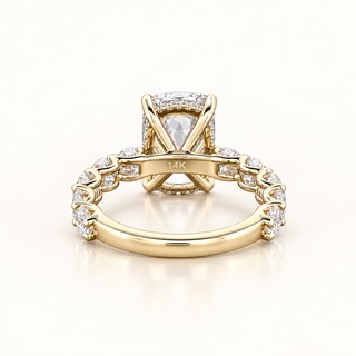CELINE – 4.5 Carat Cushion LGD Ring in 14K Yellow Gold