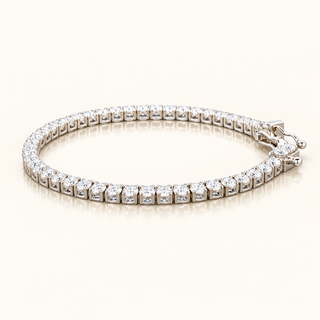 ELYSIAN – 17 Carat Round LGD Tennis Chain in 14K White Gold
