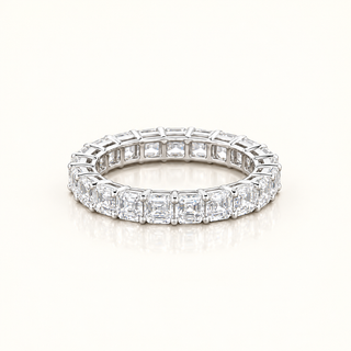 VICTORIA – 4 Carat Square Emerald LGD Eternity Ring in 14K White Gold