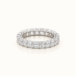 VICTORIA – 4 Carat Square Emerald LGD Eternity Ring in 14K White Gold