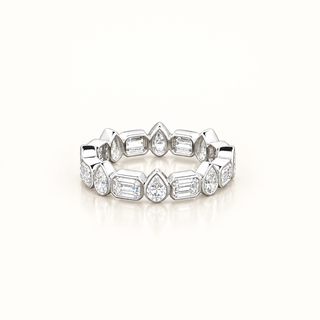 OPHELIA – 2 Carat Pear and Emerald LGD Eternity Ring in 10K White Gold