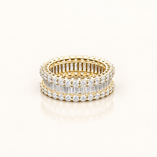 AURELIA – 5 Carat Baguette LGD Eternity Ring in 10K Yellow Gold