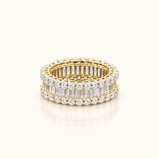 AURELIA – 5 Carat Baguette LGD Eternity Ring in 10K Yellow Gold