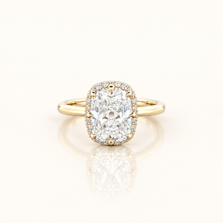 ISABELLA – 3 Carat Cushion LGD Ring in 14K Yellow Gold