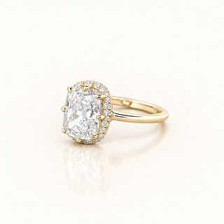 ISABELLA – 3 Carat Cushion LGD Ring in 14K Yellow Gold