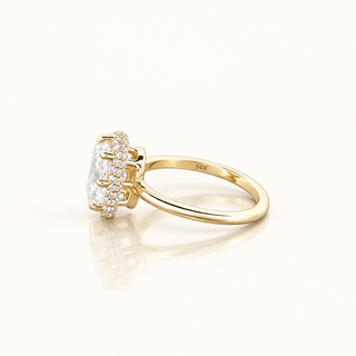 ISABELLA – 3 Carat Cushion LGD Ring in 14K Yellow Gold