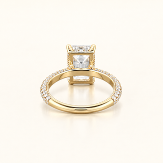 VALERIA – 4 Carat Emerald LGD Ring in 14K Yellow Gold