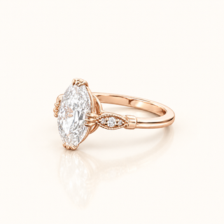 VALENTINA – 2 Carat Marquise LGD Ring in 14K Pink Gold