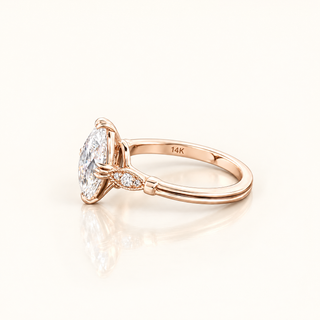 VALENTINA – 2 Carat Marquise LGD Ring in 14K Pink Gold