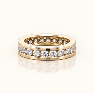 VIVIENNE – 3 Carat Round LGD Ring in 14K Yellow Gold