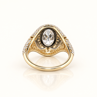 GENEVIEVE – 3.5 Carat Oval LGD Ring in 14K Yellow Gold