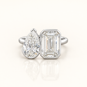 CELESTINA — 6ct Emerald Cut & Pear Lab-Grown Diamond Ring