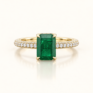 FLORENCIA — 2.5ct Natural Zambian Emerald & Lab-Grown Diamond Ring
